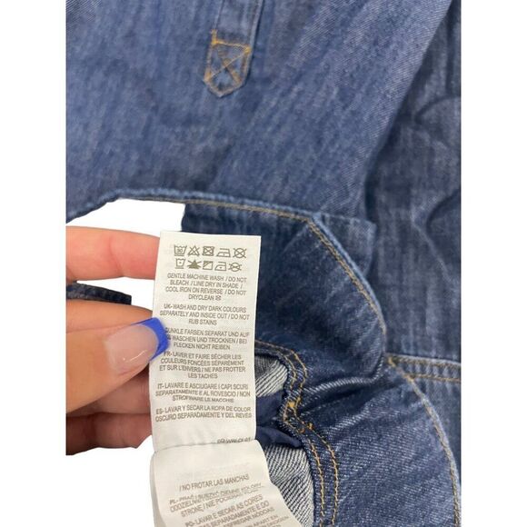 Boden Women Denim Dress Statement collar UK 10R US 6R Blue D0029 NWT - Picture 9 of 13